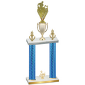 Double Blue Carbon Fiber Third Place Rugby Trophy
