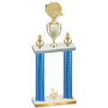 Double Blue Carbon Fiber Third Place Running Trophy