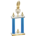 Double Blue Carbon Fiber Victory Football Trophy