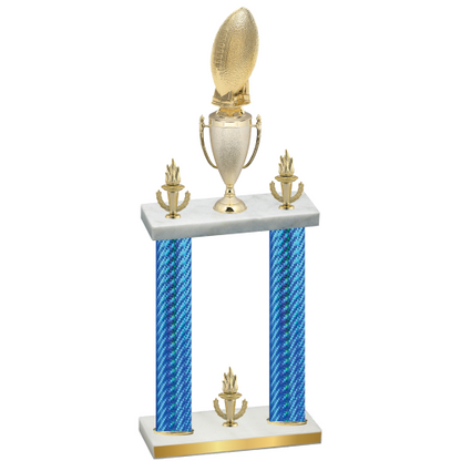 Double Blue Carbon Fiber Victory Football Trophy
