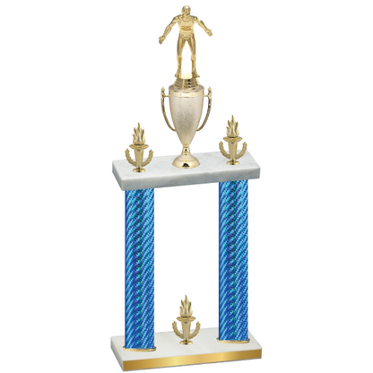 Double Blue Carbon Fiber Victory Wrestling Trophy