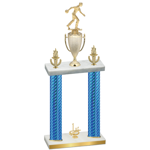 Double Blue Carbon Fiber First Place Bowling Trophy