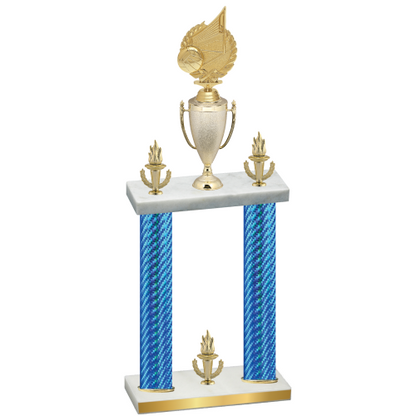 Double Blue Carbon Fiber Victory Volleyball Trophy