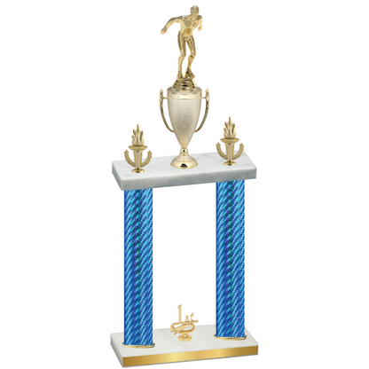 Double Blue Carbon Fiber First Place Swimming Trophy