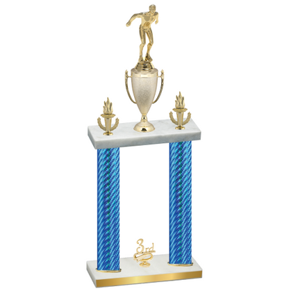 Double Blue Carbon Fiber Third Place Swimming Trophy