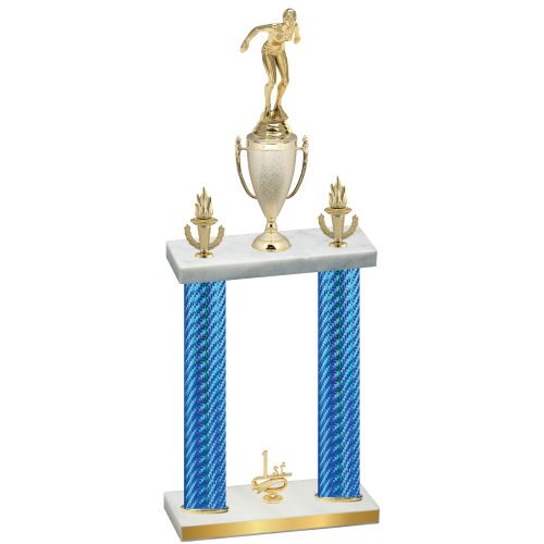 Double Blue Carbon Fiber First Place Tennis Trophy