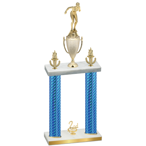 Double Blue Carbon Fiber Second Place Tennis Trophy
