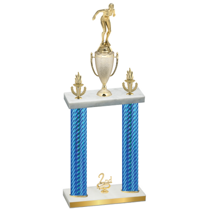 Double Blue Carbon Fiber Second Place Tennis Trophy