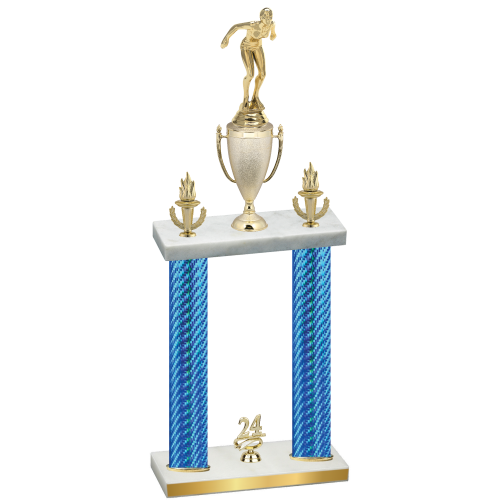 Double Blue Carbon Fiber Year Tennis Trophy