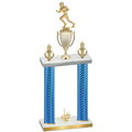 Double Blue Carbon Fiber First Place Football Trophy