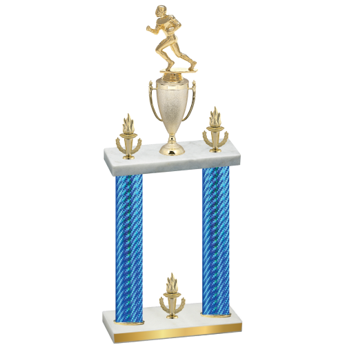 Double Blue Carbon Fiber Victory Football Trophy