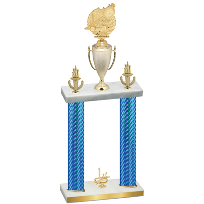 Double Blue Carbon Fiber First Place Swimming Trophy