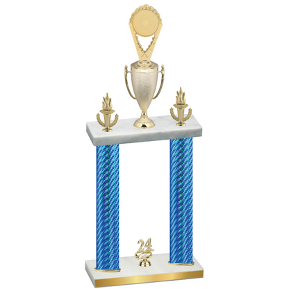 Double Blue Carbon Fiber Year Insert Trophy