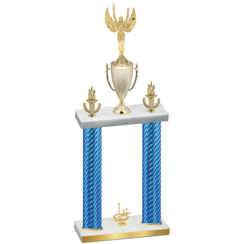 Double Blue Carbon Fiber First Place Victory Trophy