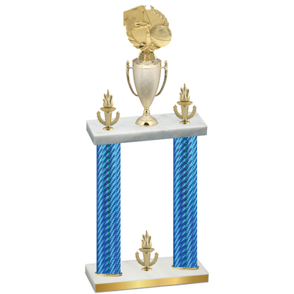 Double Blue Carbon Fiber Victory Basketball Trophy