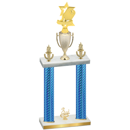 Double Blue Carbon Fiber Third Place Pickleball Trophy