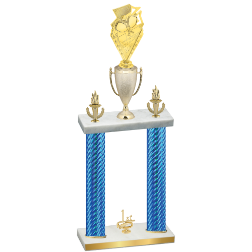 Double Blue Carbon Fiber First Place Pickleball Trophy