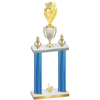 Double Blue Carbon Fiber First Place Pickleball Trophy
