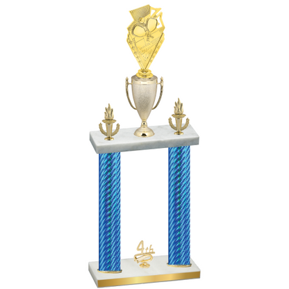 Double Blue Carbon Fiber Fourth Place Pickleball Trophy