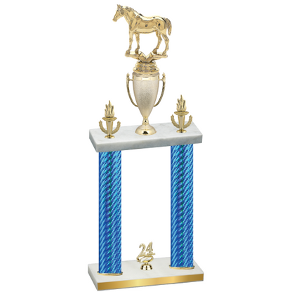 Double Blue Carbon Fiber Year Horses Trophy