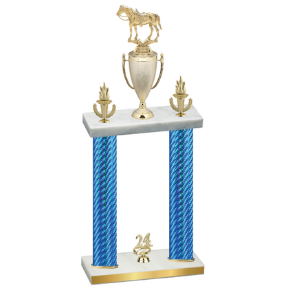 Double Blue Carbon Fiber Year Horses Trophy