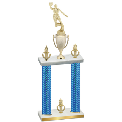 Double Blue Carbon Fiber Victory Basketball Trophy