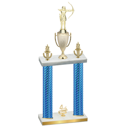 Double Blue Carbon Fiber Fourth Place Archery Trophy