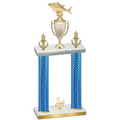 Double Blue Carbon Fiber Third Place Fishing Trophy