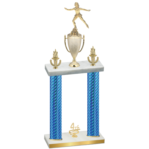 Double Blue Carbon Fiber Fourth Place Skater Trophy