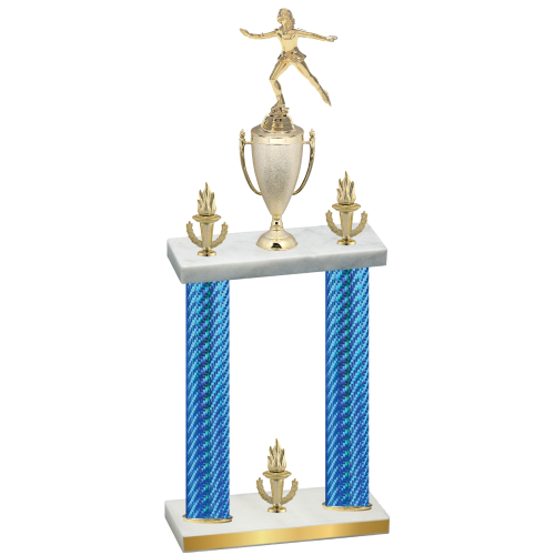 Double Blue Carbon Fiber Victory Skater Trophy