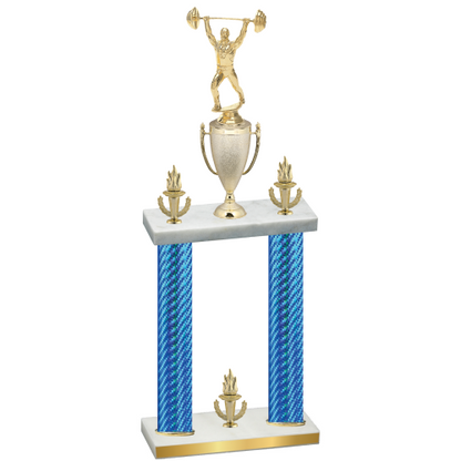 Double Blue Carbon Fiber Victory Weights Trophy
