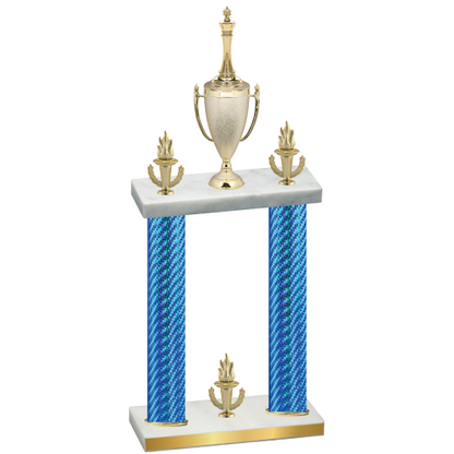 Double Blue Carbon Fiber Victory Chess Trophy