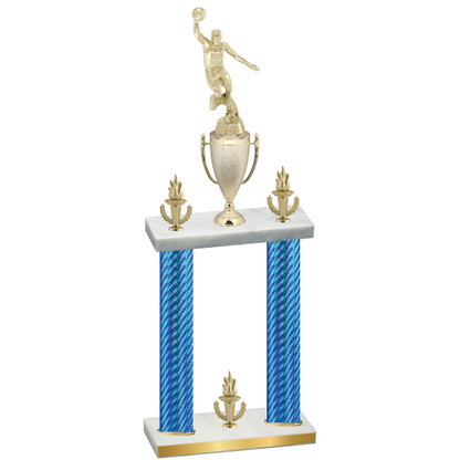 Double Blue Carbon Fiber Victory Basketball Trophy
