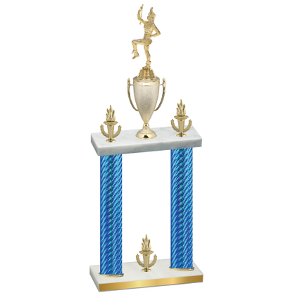 Double Blue Carbon Fiber Victory Majorette Trophy
