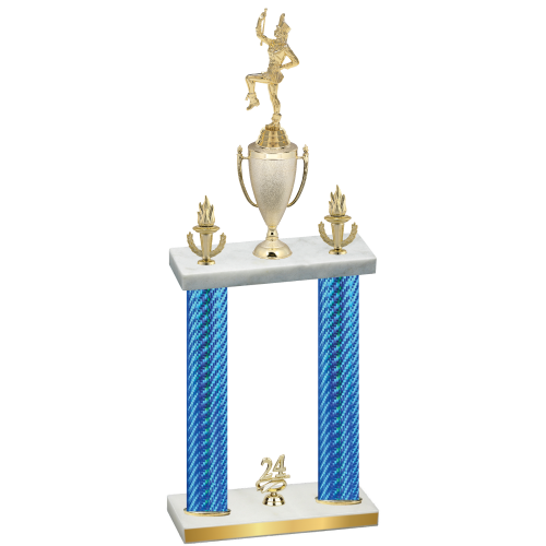 Double Blue Carbon Fiber Year Majorette Trophy