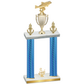 Double Blue Carbon Fiber Third Place Fishing Trophy