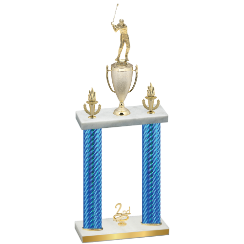 Double Blue Carbon Fiber Second Place Golf Trophy