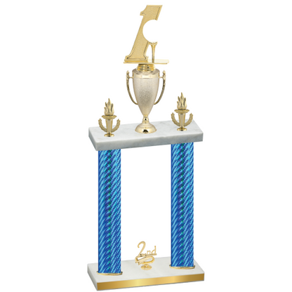 Double Blue Carbon Fiber Second Place Golf Trophy