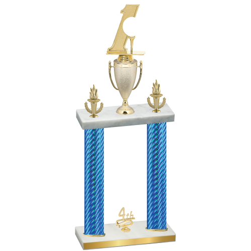 Double Blue Carbon Fiber Fourth Place Golf Trophy