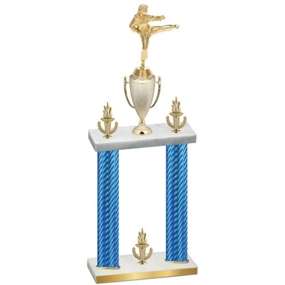 Double Blue Carbon Fiber Victory Karate Trophy