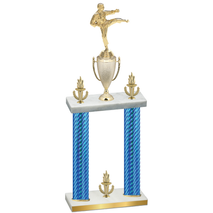 Double Blue Carbon Fiber Victory Karate Trophy
