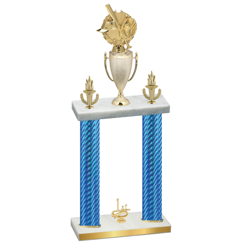 Double Blue Carbon Fiber First Place Baseball Trophy