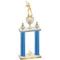Double Blue Carbon Fiber Fourth Place Softball Trophy