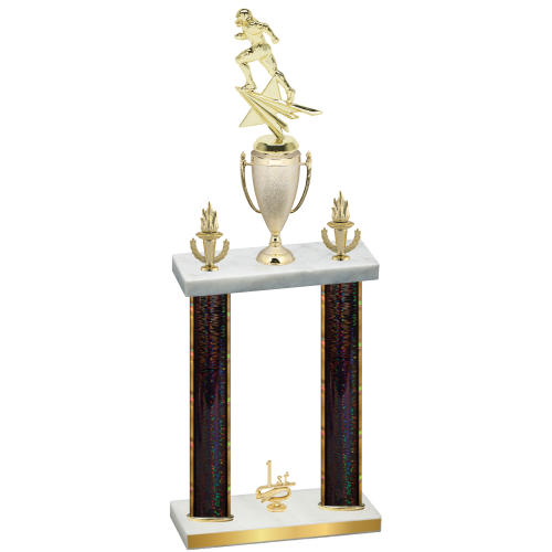 Double Black Glacier First Place Football Trophy