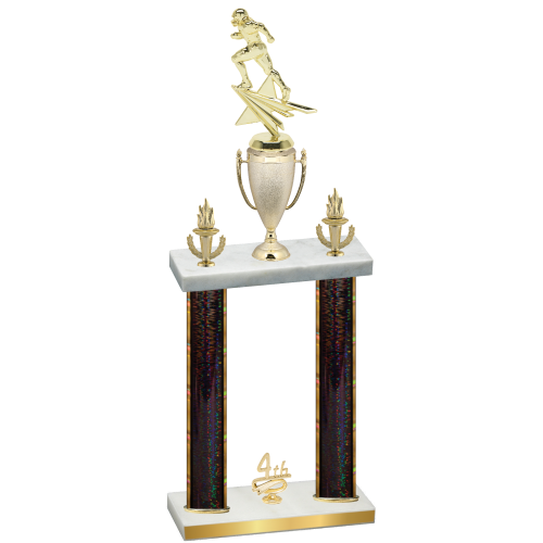Double Black Glacier Fourth Place Football Trophy