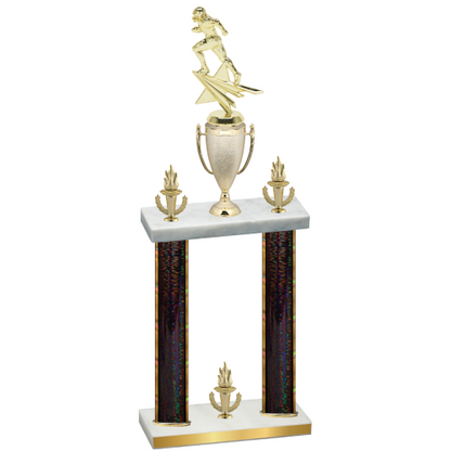 Double Black Glacier Victory Football Trophy