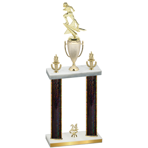 Double Black Glacier Year Football Trophy