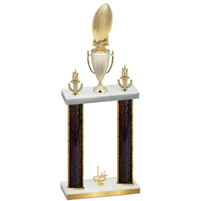 Double Black Glacier First Place Football Trophy