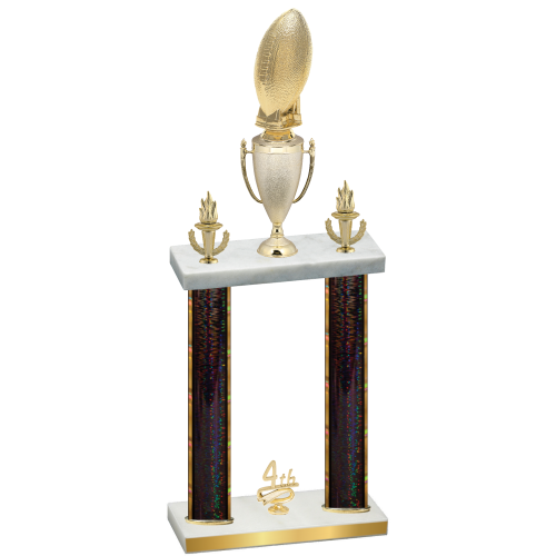 Double Black Glacier Fourth Place Football Trophy