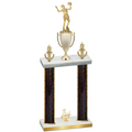 Double Black Glacier Third Place Volleyball Trophy